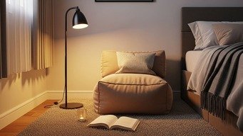 Crie um Canto de Leitura com Pufe e Tapete Macio