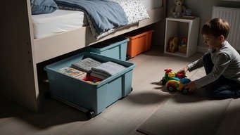 Adote Caixas Rolantes sob a Cama para Armazenamento Móvel