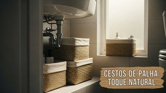 Utilize Cestos de Palha ou Tecido: Toque Natural e Multifuncional