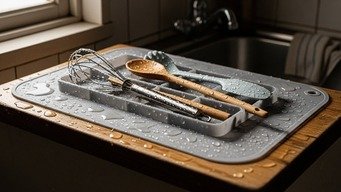 apetes Antiderrapantes com Compartimentos: Bancada Protegida e Ordenada