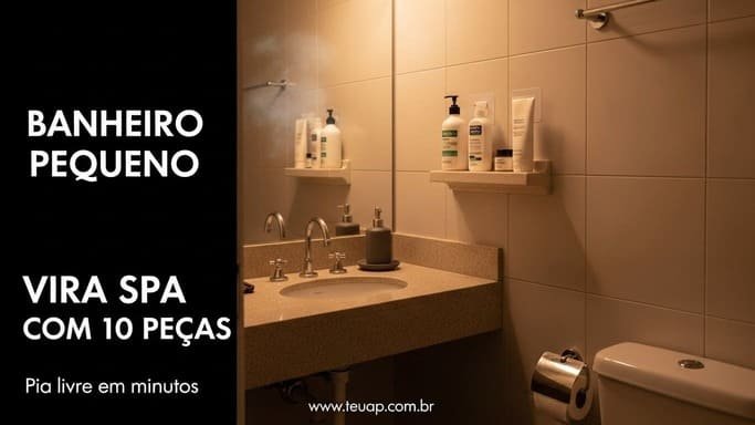 Nicho adesivo (ou prateleira adesiva): sua pia volta a respirar