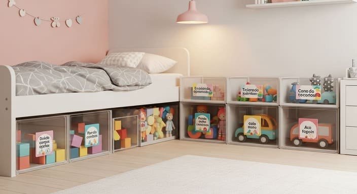 Organização com Caixas Rolantes: A Solução para Brinquedos Espalhados