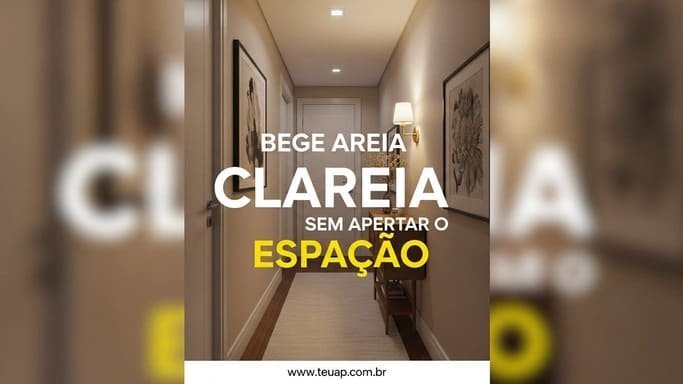 Bege areia + branco puro (claro sem ficar frio)