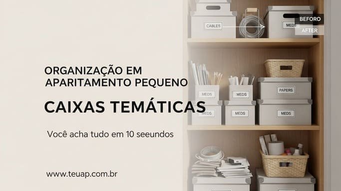 Crie caixas temáticas (e pare de “guardar por cômodo”)