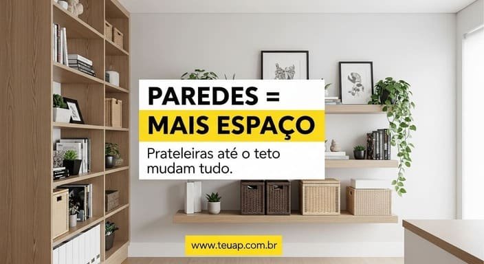 Nichos e Prateleiras Verticais: Aproveite as Paredes até o Teto