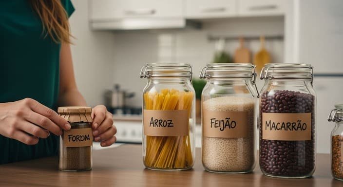 Potes Transparentes com Etiquetas Personalizadas