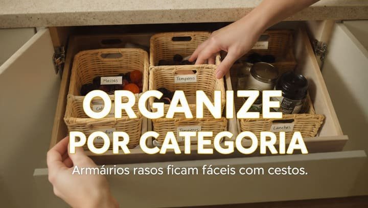 Armário raso não é vilão: use organizadores por categoria