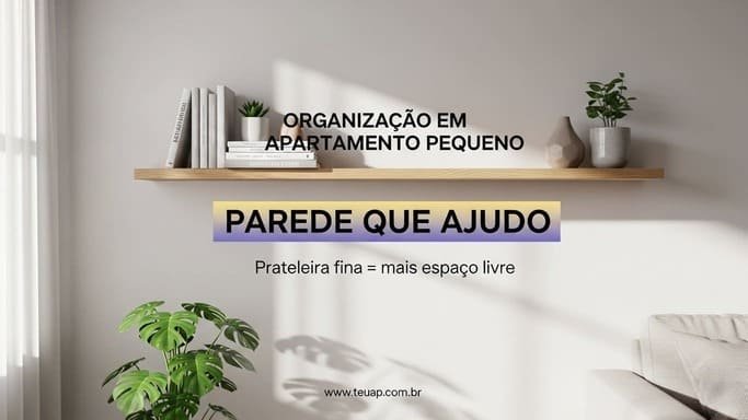 Verticalize sem pesar: prateleira fina + parede útil