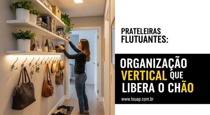Prateleiras Flutuantes: Organização Vertical que Libera o Chão
