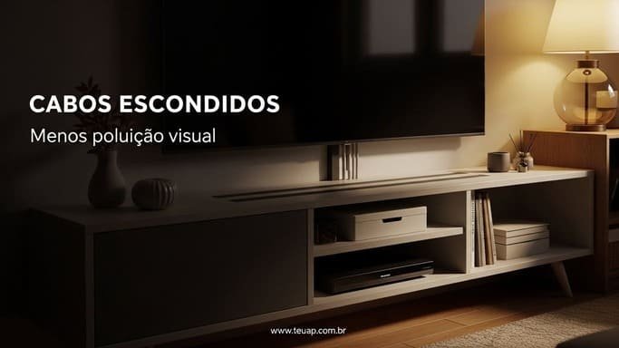 Cabos expostos deixam tudo com cara de desleixo (e diminuem a sala)