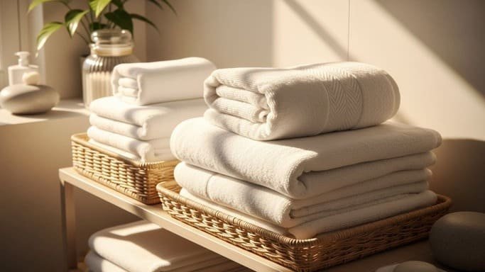 Toalhas brancas + “dobra de hotel”: elegância sem gastar quase nada