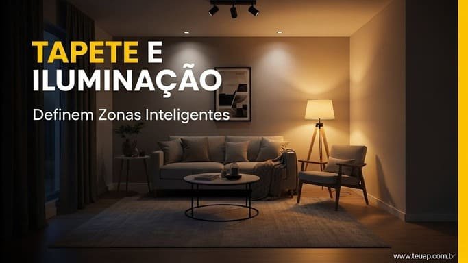 Defina Zonas com Tapete e Iluminação Estratégica