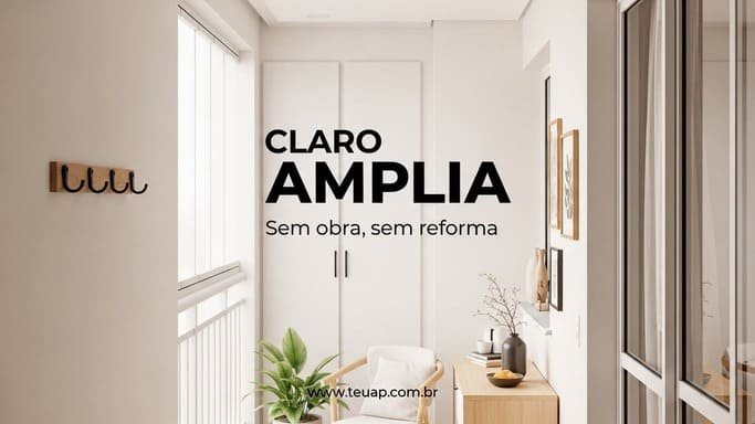 Parede clara + detalhes naturais (amplia sem obra)