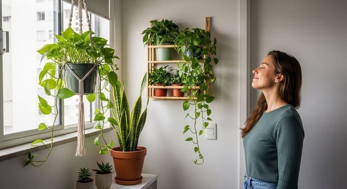 Plantas e Elementos Naturais: Vida e Frescor no Hall