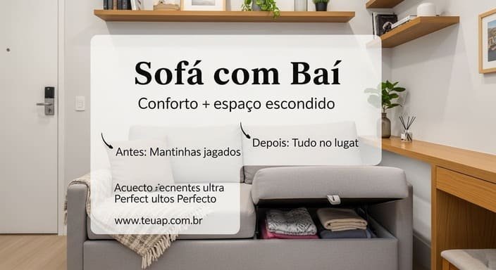 Sofá-cama (ou sofá com baú): conforto que “vira solução”