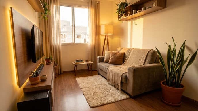 Luz quente e indireta: o truque mais rápido para aconchego