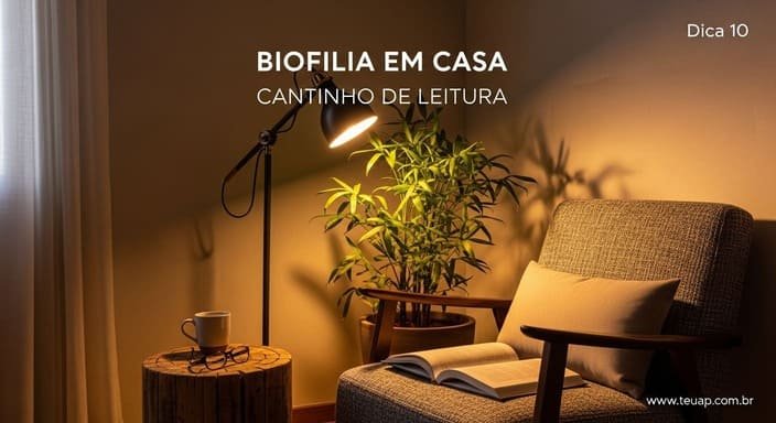 Monte um cantinho de leitura biofílico (o combo do bem-estar)
