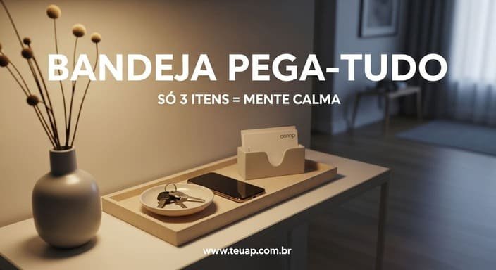 Bandeja “pega-tudo” com regra: só 3 itens