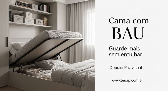 Cama com baú: a organização que você não vê (e ama)