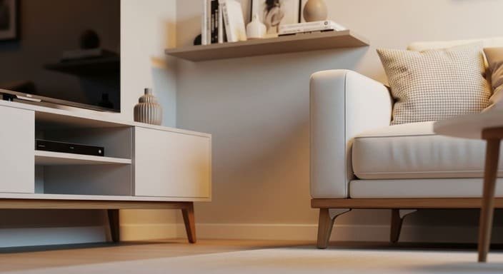 Troque “volume” por “leveza”: móveis com pés e peças suspensas