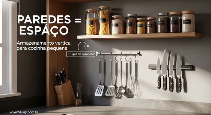 Use armazenamento vertical (seu espaço está nas paredes)