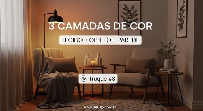 Faça a cor aparecer em 3 camadas: tecido, objeto e parede