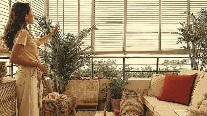 Organizar por zonas: descanso, plantas e guardado sem bagunça visual