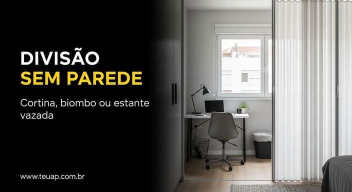 Adote uma divisória leve (cortina, biombo ou estante vazada)