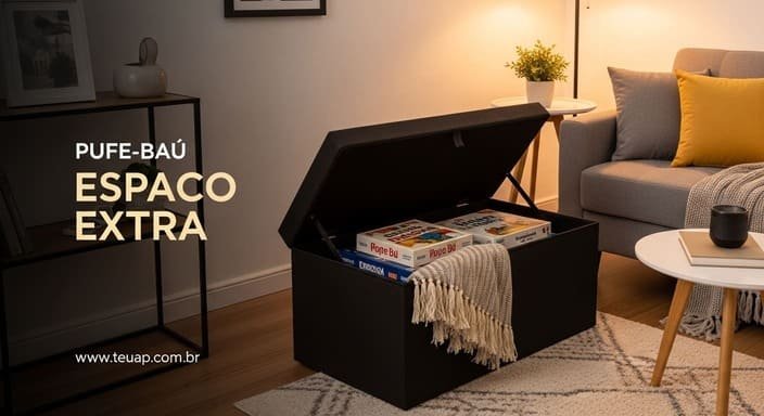 Pufe-baú: o móvel mais subestimado de quem quer sala leve