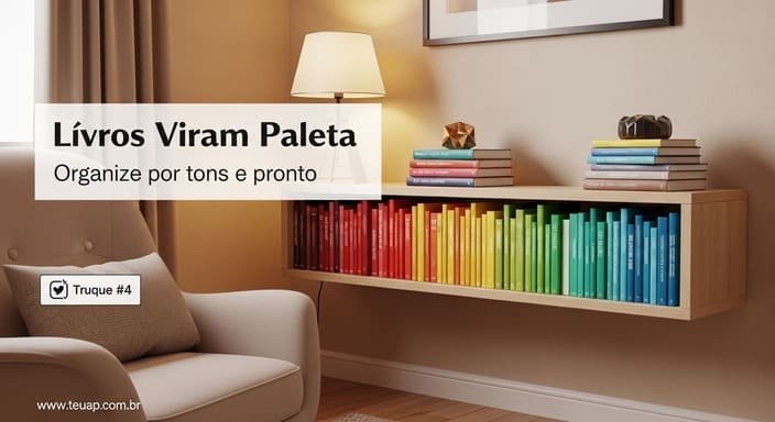 Use livros como decoração (e como paleta)