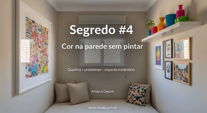 Leve cor para a parede sem pintar (o truque amigo do aluguel)