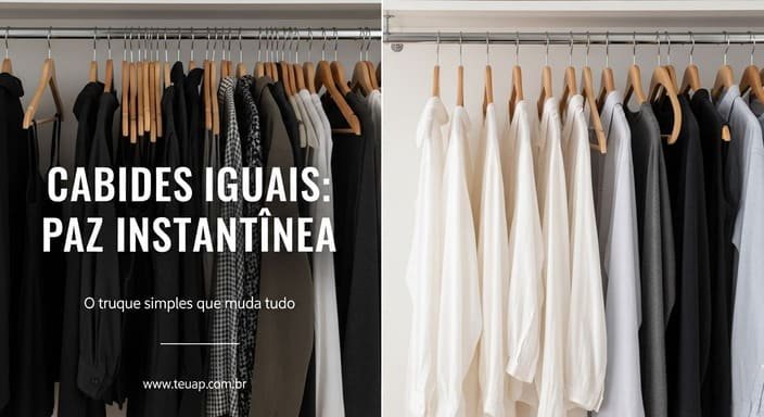 Cabides iguais: o truque barato que parece luxo