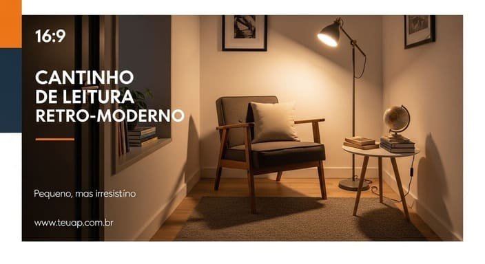 Cantinho de leitura retro-moderno (pequeno, mas irresistível)