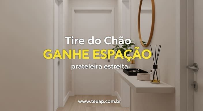 Prateleira flutuante estreita para tirar coisas do chão