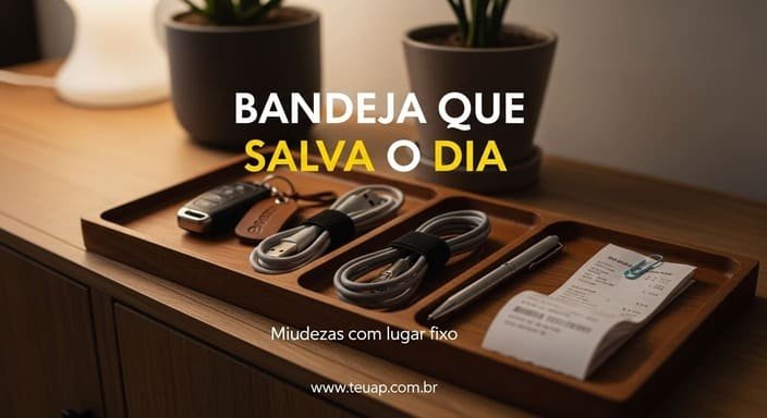 Defina um ponto de descarte rápido (a bandeja que salva o dia)