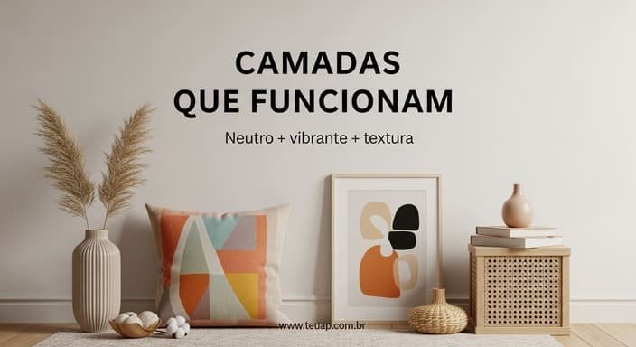 Pense em “camadas”: base neutra + ponto vibrante