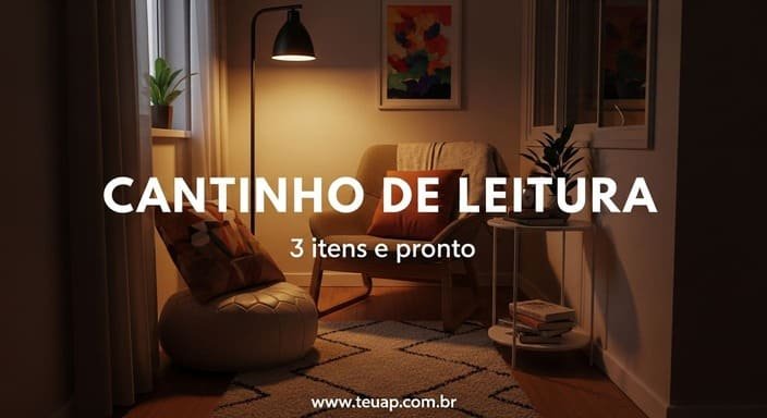 Faça um cantinho de leitura dopamina com 3 itens (sem complicar)