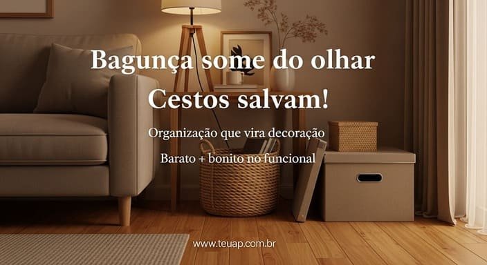 Use cestos e caixas bonitas (organização que vira decoração)