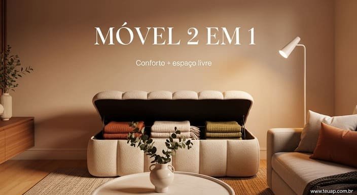 Escolha móveis com dupla função (e libere espaço sem mudar de casa)