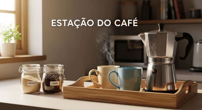 Segredo #6 é criar “estações” (limpeza, café, beleza) para parar de espalhar coisas