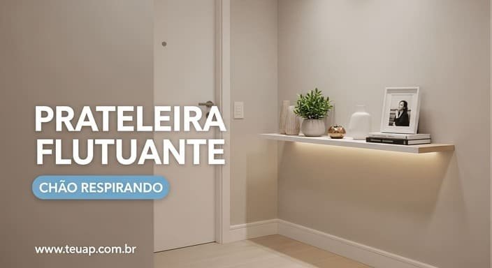 Prateleira flutuante (organiza sem ocupar chão)