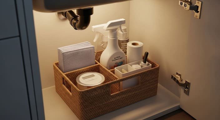 Faça um “kit limpeza rápida” para impedir a bagunça em cascata