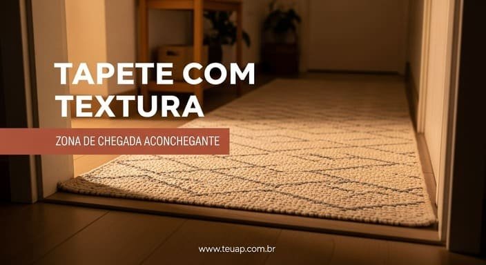 Tapete de entrada com textura (delimita e dá charme)