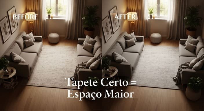 Tapete do tamanho certo: o erro que encolhe a sala