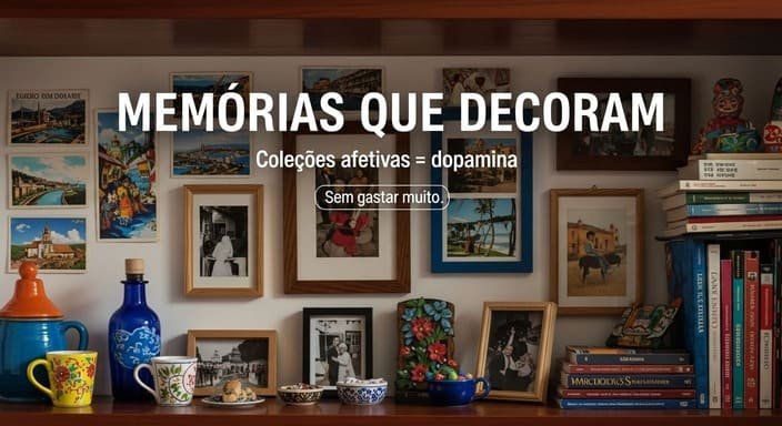Coleções afetivas” viram decoração dopamina (sem gastar muito)