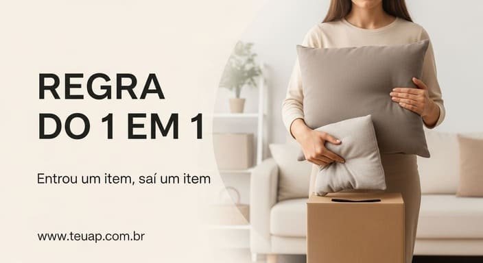 Regra do “1 em 1”: entrou um item, sai um item (sem culpa e sem drama)