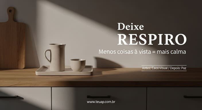Deixe “respiro” nas superfícies (sem virar deserto)