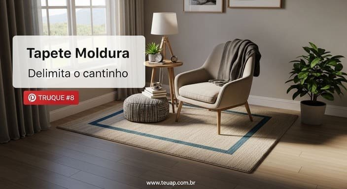 Use um tapete pequeno como “moldura” do cantinho