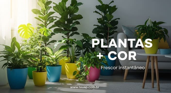 Plantas + vasos coloridos: frescor instantâneo e sensação de vida