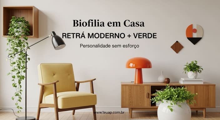Como misturar biofilia com outros estilos (tipo retrô moderno)?